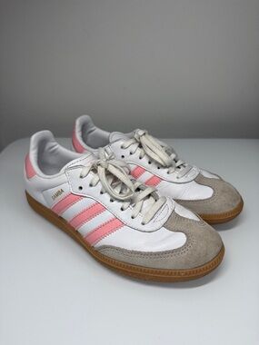 Adidas Samba OG White Light Pink Gum Sole Sneakers- Size 7